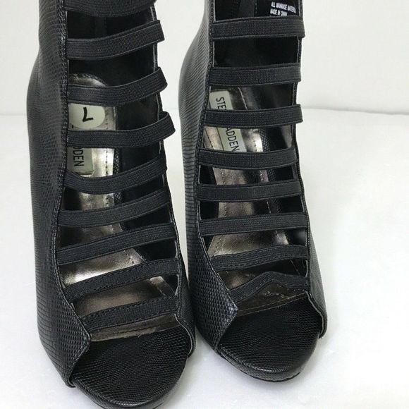 Steve Madden Women's Black Faux Leather High Pump STORI Heels Size 7 - Picture 3 of 9